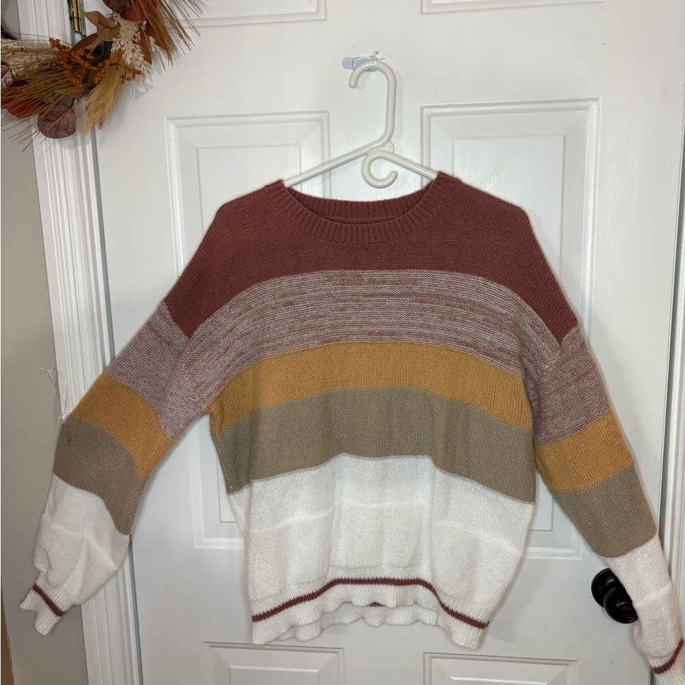 Cozy Striped Women's Sweater in Earth Tones